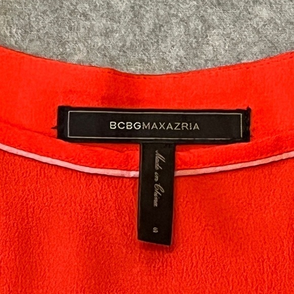 BCBGMaxAzria Rosetta Slip On Dress. 3/4 Sleeve V-Neck. Bright Poppy Size S #1367 - Picture 6 of 6